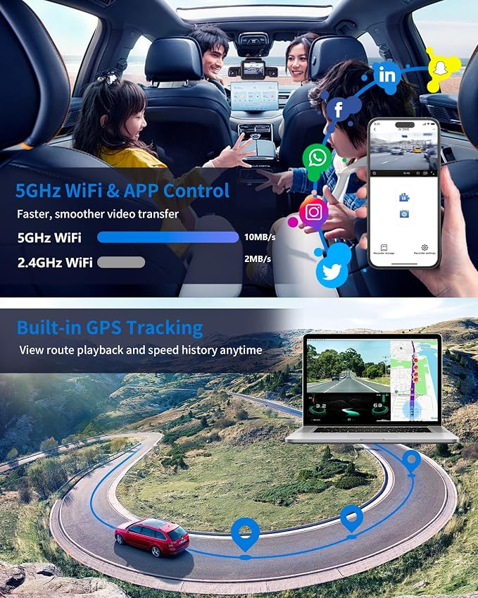 360° View 5 Channel Dash Cam Front and Rear - Image 9
