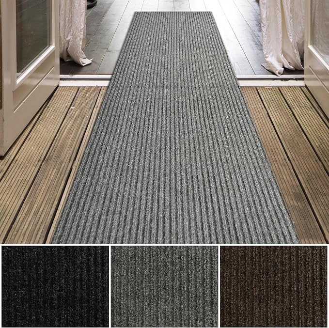 iCustomRug Spartan Weather Warrior Indoor/Outdoor Utility Ribbed Carpet Runner by iCustomRug