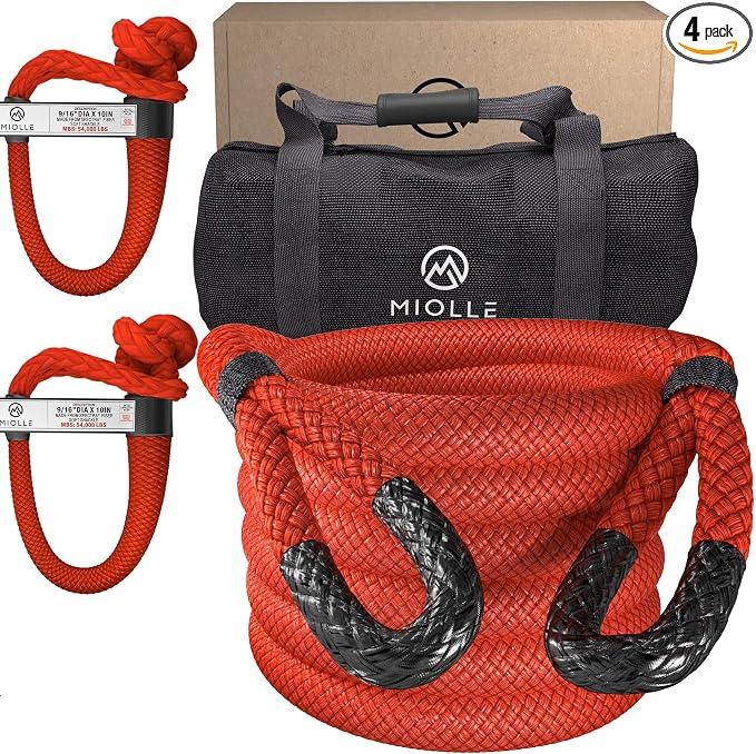 MiolleGear Heavy Duty Kinetic Recovery Tow Rope by Miolle