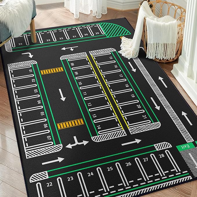 Play Mat 5'x 6'6" Traffic System Playmat Car Rugs by Isyorefam