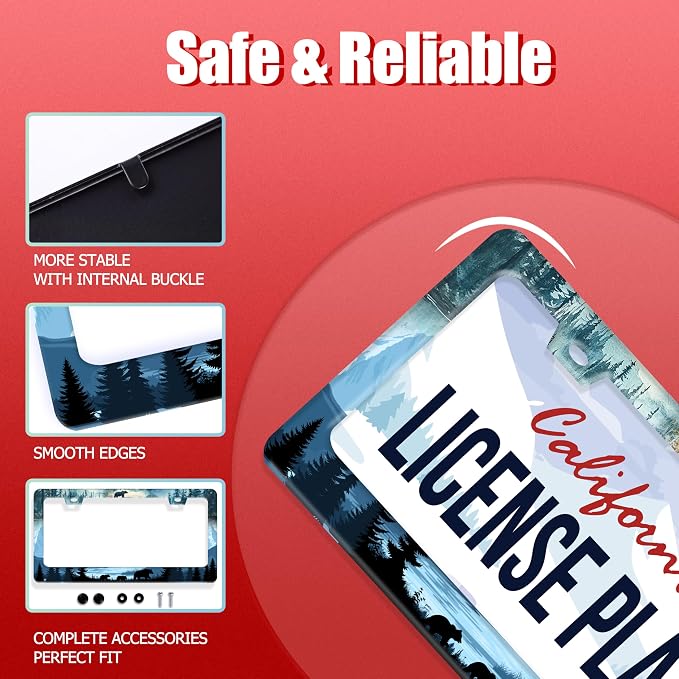 Bear License Plate Frame Forest Mama Bear License Plate Holder Funny - Image 4