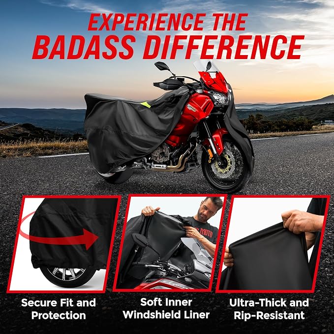 Badass Moto Ultimate Large Adventure Motorcycle Cover Waterproof Outdoor - Image 2