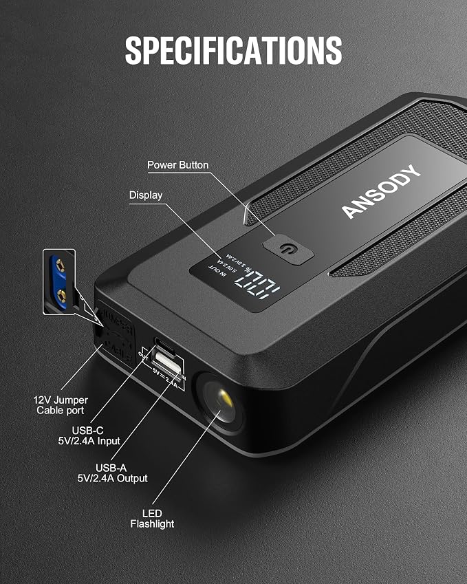 3000A Peak Car Jump Starter, Battery Booster - Image 8