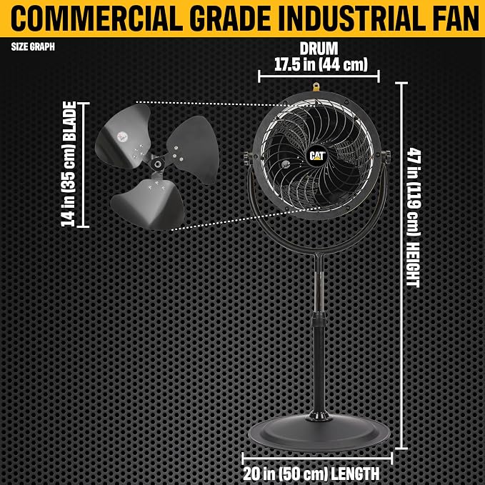 CAT Caterpillar® 14" HVPD-14AC HIGH VELOCITY PEDESTAL DRUM FAN - Image 2