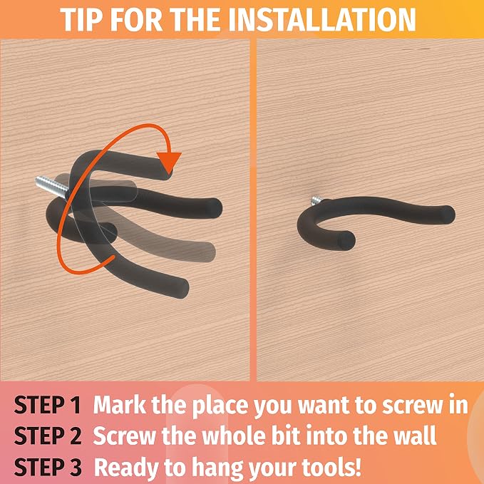 HUHOLE Screw in U Hook, Shovel Holder Wall Mount, U Hooks - Image 8