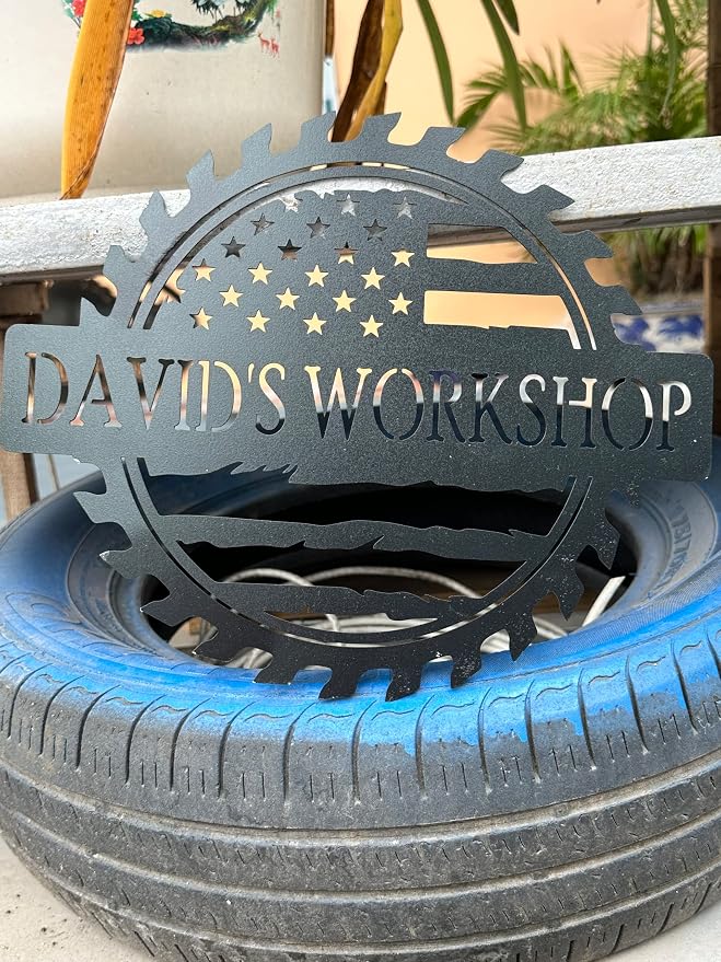 Custom American Flag Metal Shop Sign Gift - Image 4