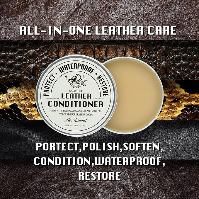 SALTY FISH All-Natural Leather Conditioner and Cleaner, Made - Image 3