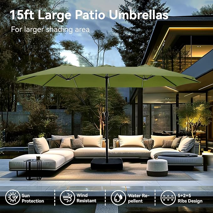 PHI VILLA 15ft Large Patio Umbrellas - Image 2