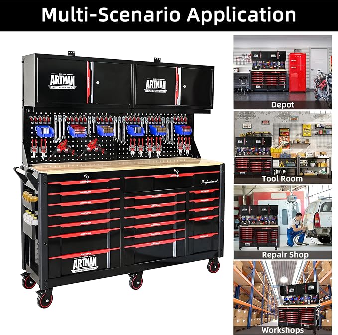 66-Inch Rolling Tool Chest and Workbench - Image 8