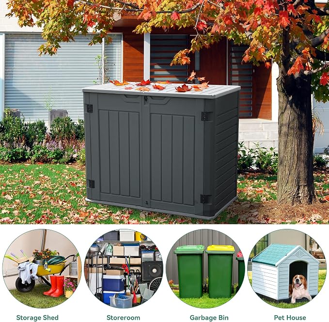 YITAHOME Outdoor Resin Storage Sheds, 39 in Height Lockable Waterproof - Image 3