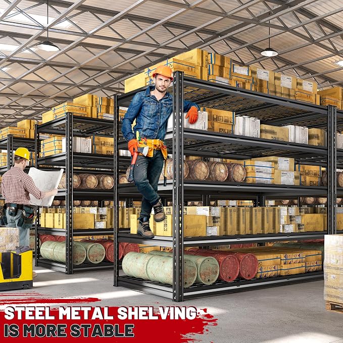 REIBII 55" W Garage Shelving, Heavy Duty Storage Shelves Load 3000LBS, 5 Tier - Image 7