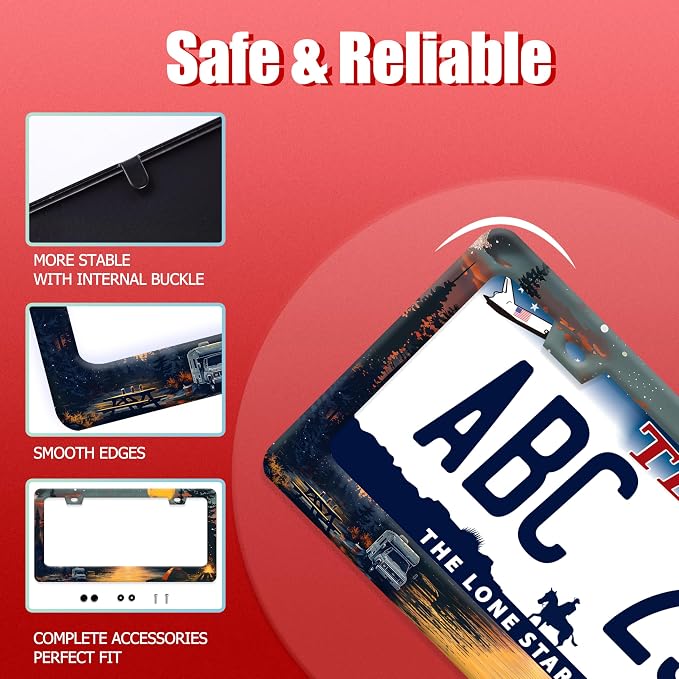 Camping License Plate Frame Personalized Forest License Plate Frames Funny Auto - Image 2