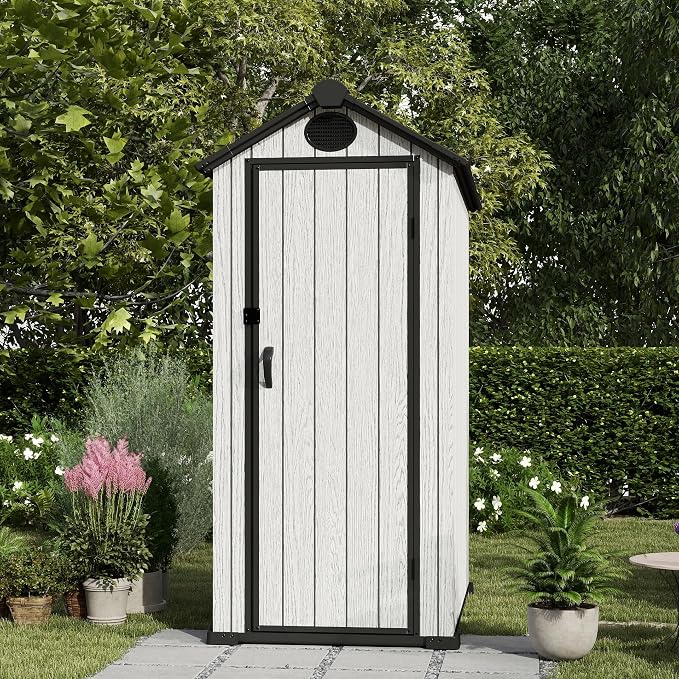 3.4x5.3 FT Resin Outdoor Storage Shed, 125 Cuft Garden Tool Sheds & Outdoor - Image 3