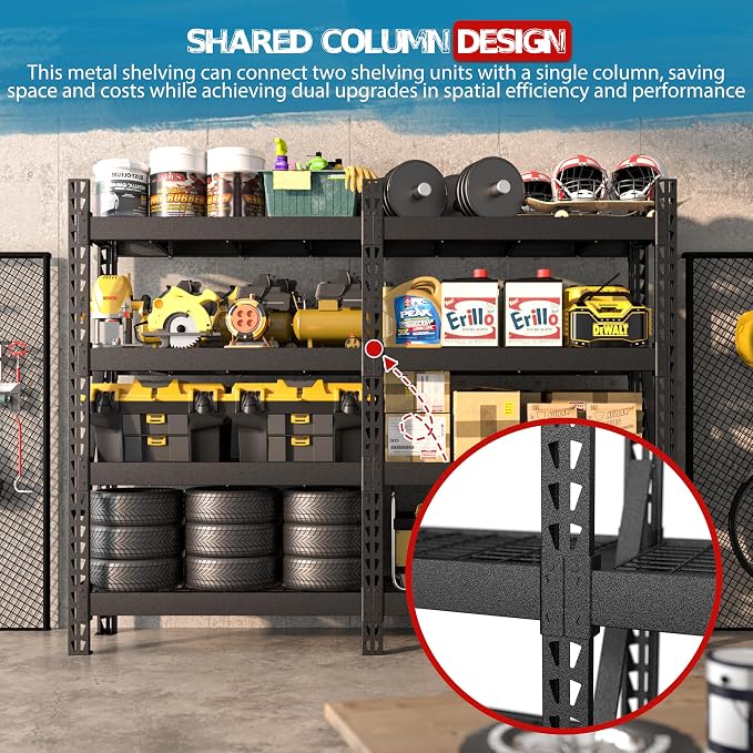MUPATER 4-Tier Garage Shelving, 9000 LBS Heavy Duty Metal Storage Shelves - Image 9