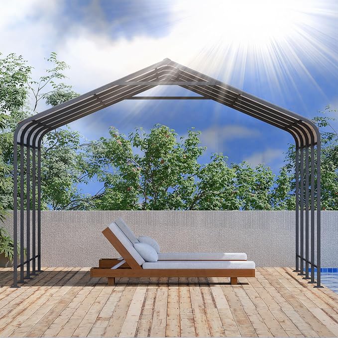 STHOUYN Car Ports 12x20 Heavy Duty Metal Carport Kit, UPF50+ UV Protection - Image 9