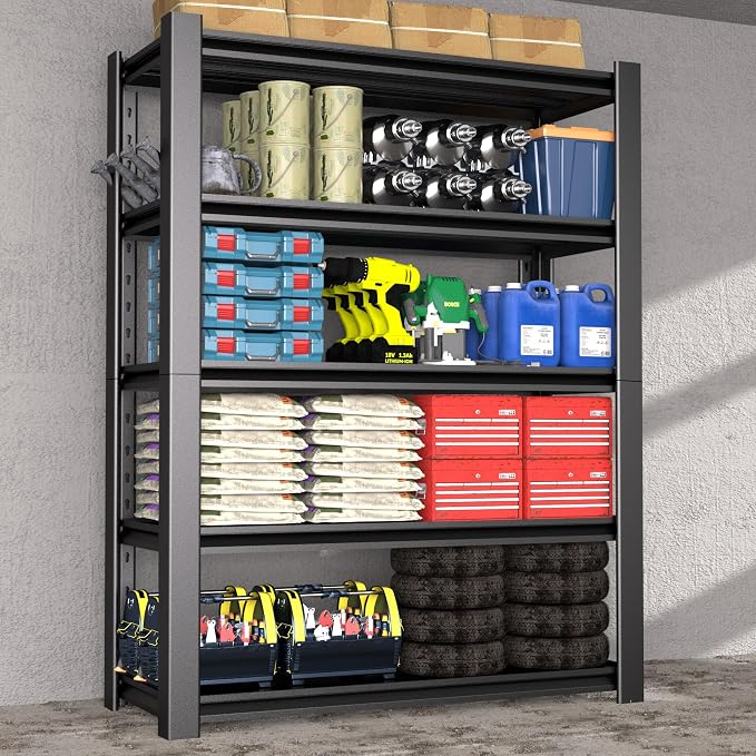 72" H x 48" W x 20" D 5-Tier Heavy Duty Garage Shelving Unit, 3000 LBS Capacity by Nexvrtau