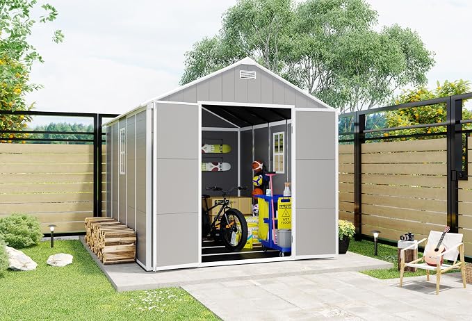 MyVoice 10x8 FT Outdoor Resin Storage Shed by MyVoice