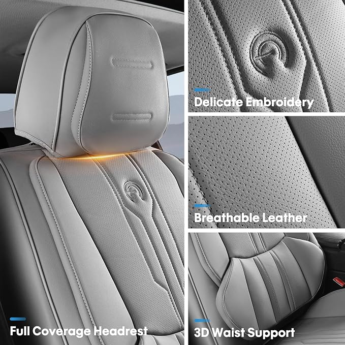 AOOG Car Seat Covers Full Set, Leather Seat Covers - Image 4