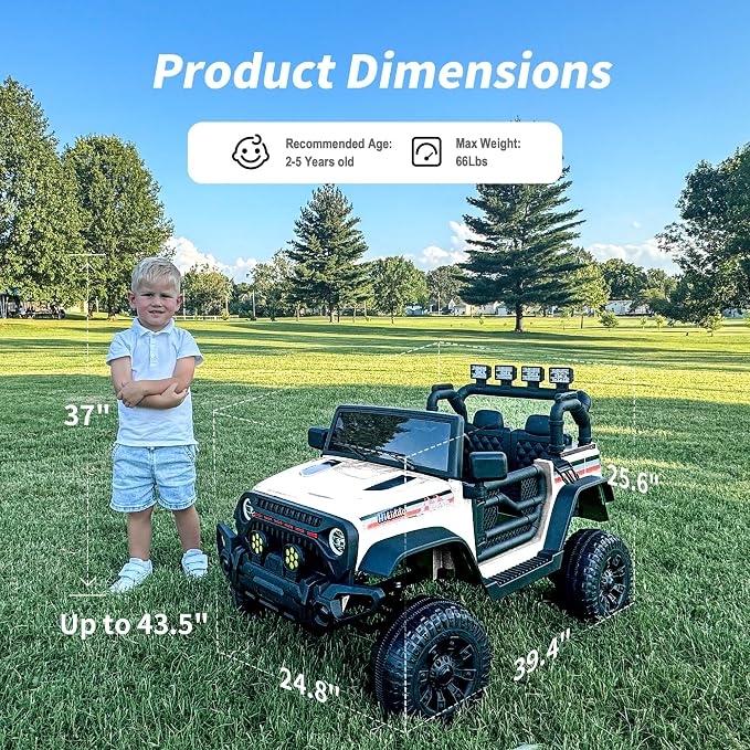 12V Kids Ride on Car Truck, Kids Electric Vehicles Car Ride on Toy - Image 3