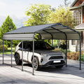 10×15FT Metal Carport, Heavy Duty Car Port, All-Weather Outdoor Storage Trucks by RealRelax
