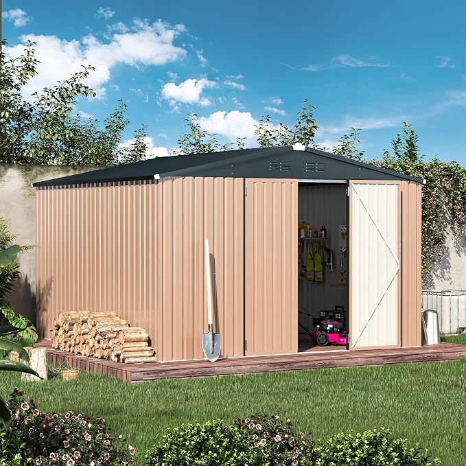 U-MAX 10' x 10' Shed Outdoor Storage Shed Clearance, Metal Garden Large Yard - Image 5