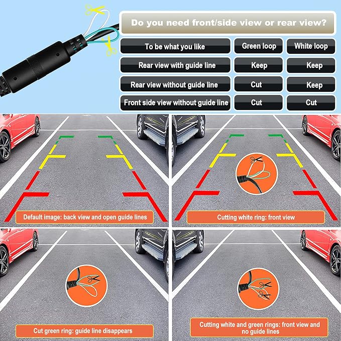 License Plate Backup Camera, JPP Front/Rear View Camera 170° Viewing Angle - Image 7