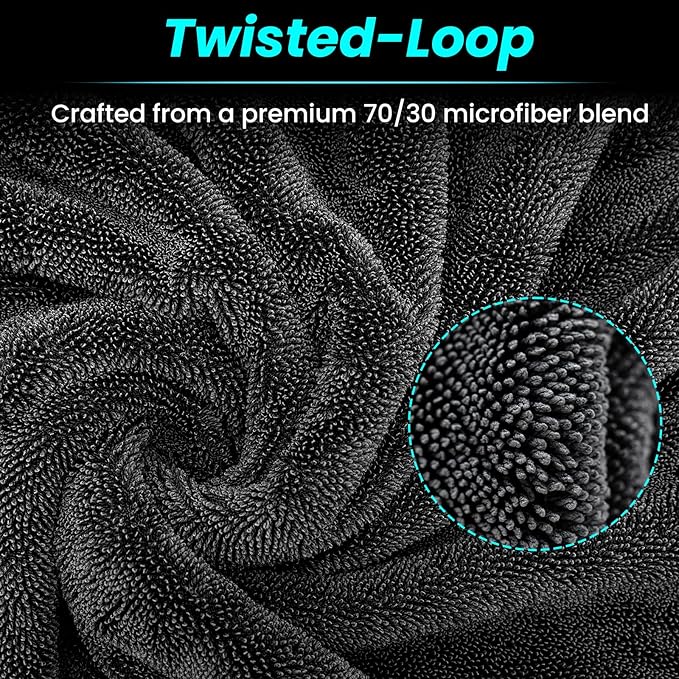 2 Pack 1300 GSM Car Drying Towel, Double-Sided Microfiber Towels - Image 4