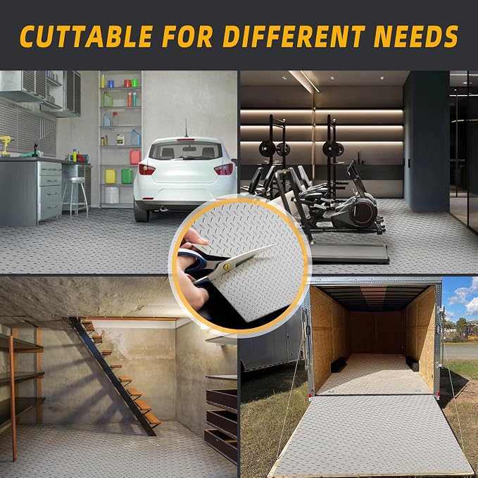 8.2 x 23 FT Garage Floor Mat, 2.8mm Thickened Diamond Plate PVC Garage Flooring - Image 7