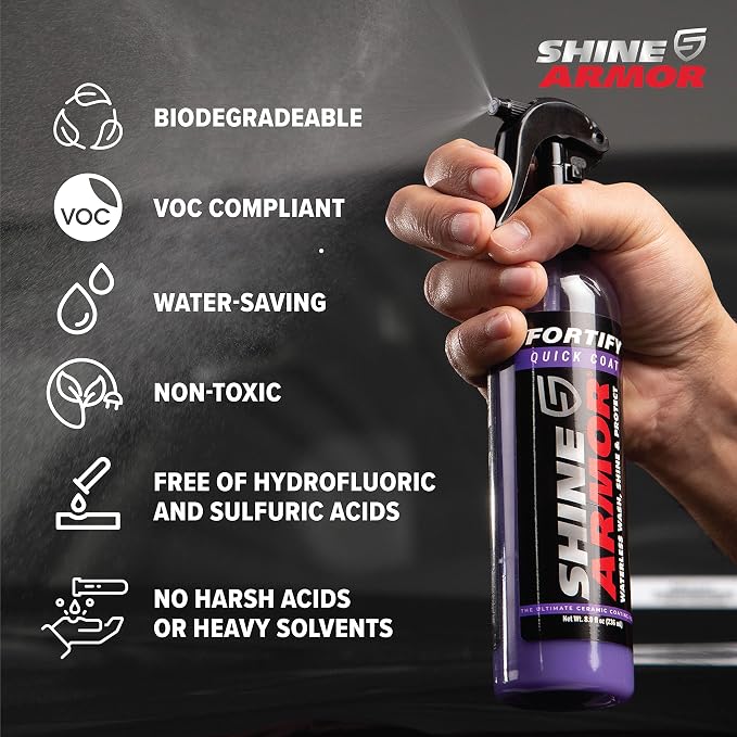 SHINE ARMOR Fortify Quick Coat – 3-in-1 Ceramic Coating Spray | Waterless Wash - Image 2