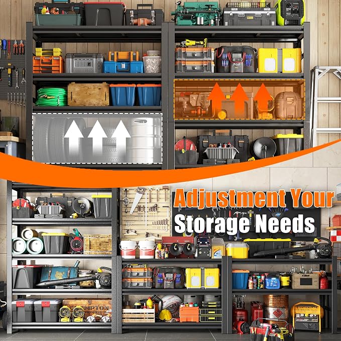 78"H Garage Storage Shelves Heavy Duty Garage Shelving, 4500 LBS Capacity 5 - Image 5