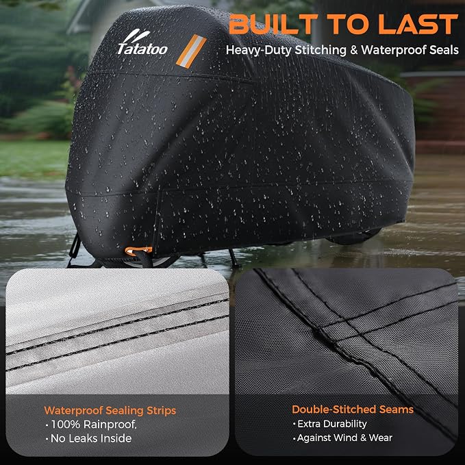 Motorcycle Cover Waterproof Outdoor, 300D Heavy Duty 250cc, UV & Rain Resistant - Image 3