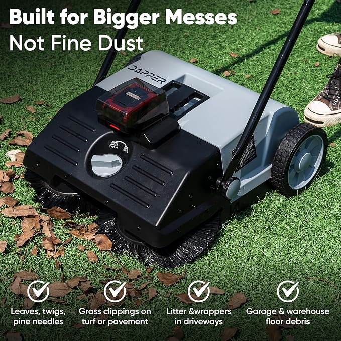 Battery Powered Artificial Grass & Hard Surface Sweeper, 6.5-Gal Bin, - Image 8