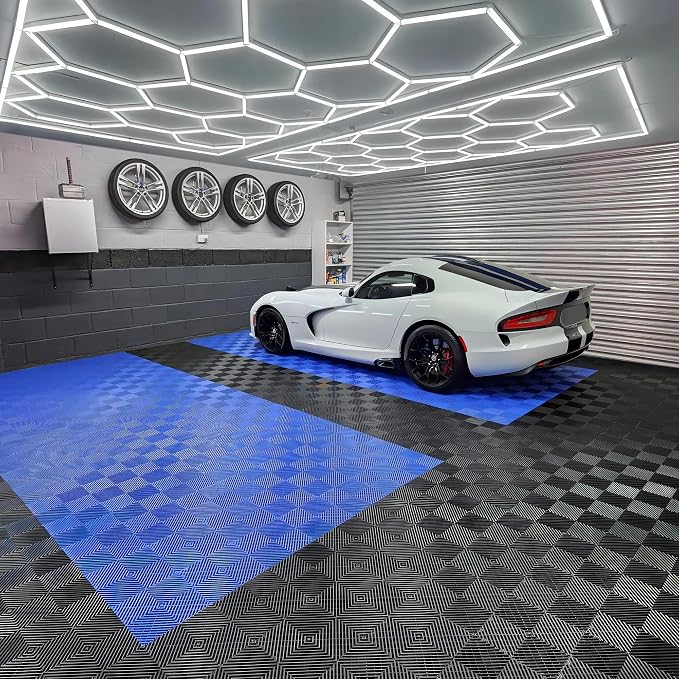 15.7"x15.7" Garage Flooring Tiles, Non-Slip Interlocking Plastic Garage Floor - Image 3