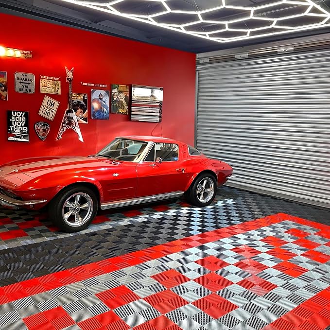50PCS|15.7"x15.7" Garage Flooring Tiles, Non-Slip Interlocking Plastic Garage - Image 7