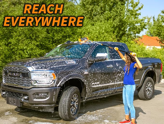 Car & RV Wash Brush Kit 48-144״ Long Extendable Handle Car, Truck Washing Kit - Image 3