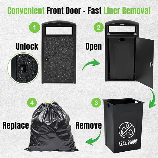 Alpine Outdoor Commercial Trash Can - Image 3