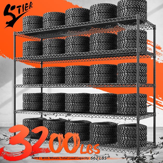 REIBII 73" H Storage Shelves Wire Shelving - Image 6