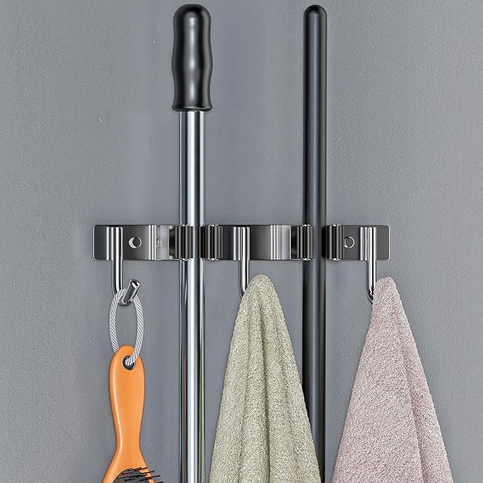 Heavy Duty Broom and Mop Holder Wall Mounted - Image 3