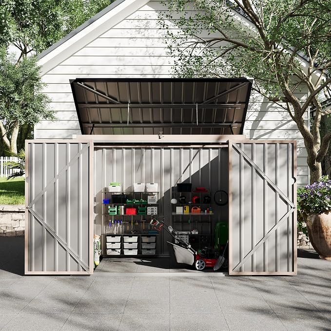 3x6 FT Garbage Bin Shed Stores, Outdoor Trash Can Storage 2 Binsgarbage Bin - Image 9