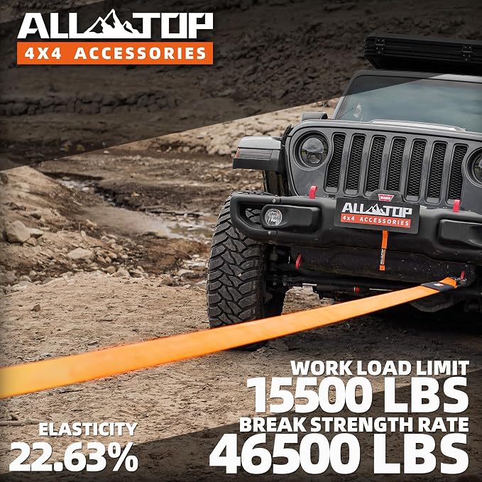 ALL-TOP Recovery Snatch Strap, 4in x 30ft - Image 2