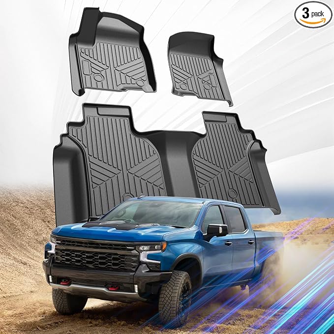 Floor Mats for 2019-2024 2025 Chevy Silverado 1500/GMC Sierra 1500 & 2020-2025 by SSESS