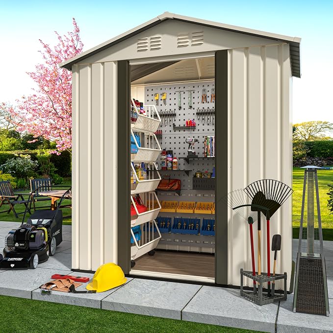 5x3 FT Outdoor Storage Shed, Metal Garden Shed - Image 5
