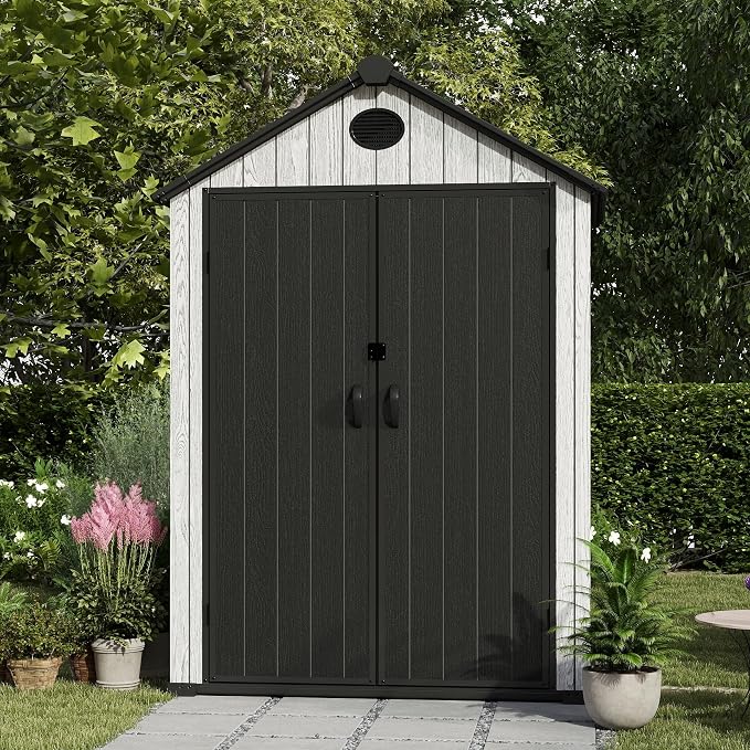 5.3x3.4 FT Resin Outdoor Storage Shed, 135 Cuft Garden Tool Sheds & Outdoor - Image 3