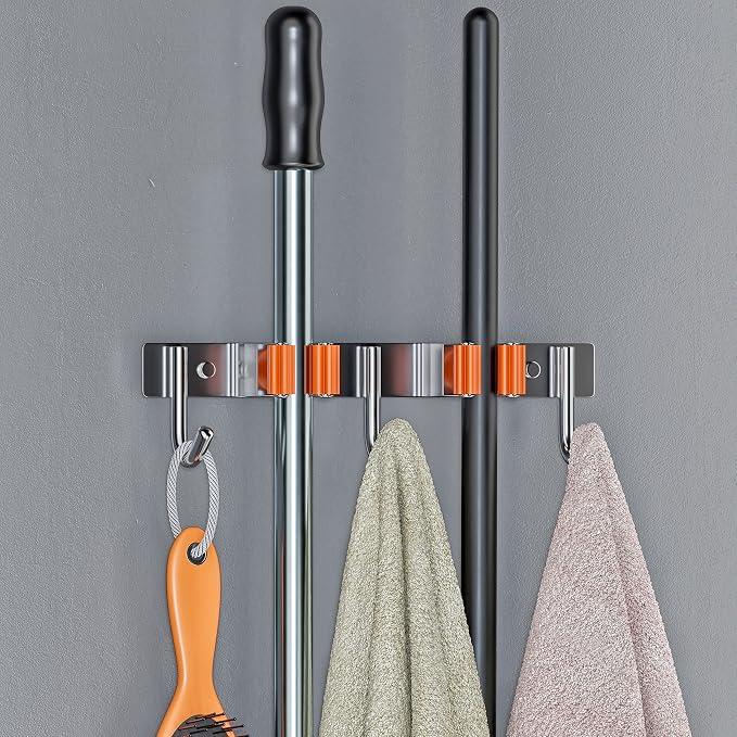 Heavy Duty Broom and Mop Holder Wall Mounted - Image 3