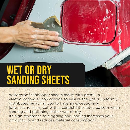 Dura-Gold Premium 10000 Grit Wet or Dry Sandpaper Sheets, 5-1/2" x 9", Box of 25 - Image 4