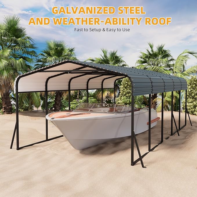 12' x 24' Heavy Duty Metal Carport - Image 6