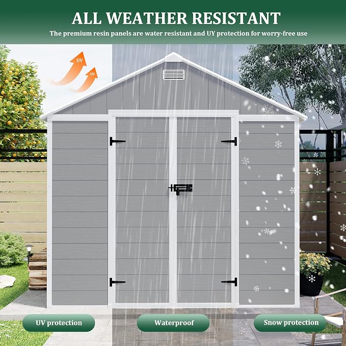 MyVoice 10x8 FT Outdoor Resin Storage Shed - Image 5