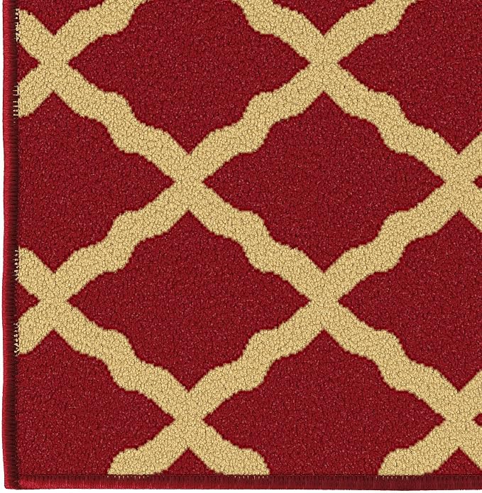 Ottomanson Hallway Runner Rug 1'10" x 7' Non Slip Trellis Area Rugs Easy to - Image 9
