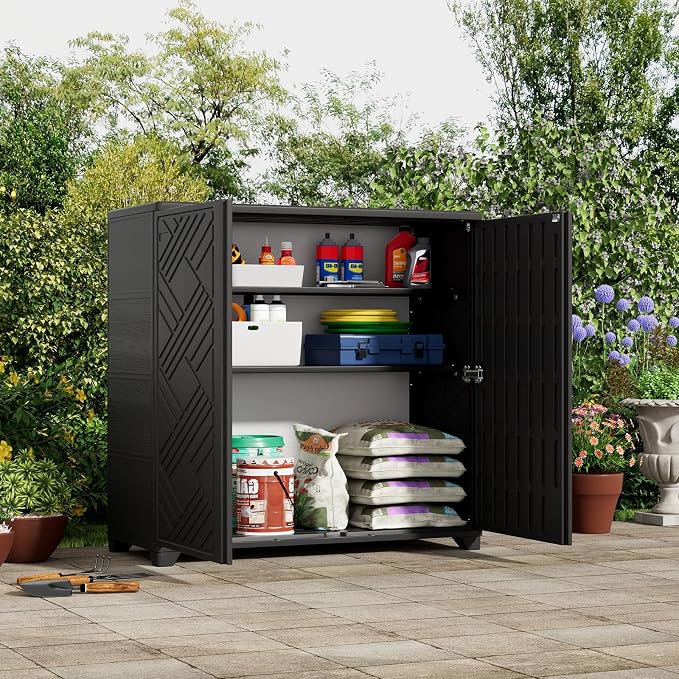 ZZM Indoor/Outdoor Storage Cabinet Waterproof, All Weather Outdoor Storage - Image 4