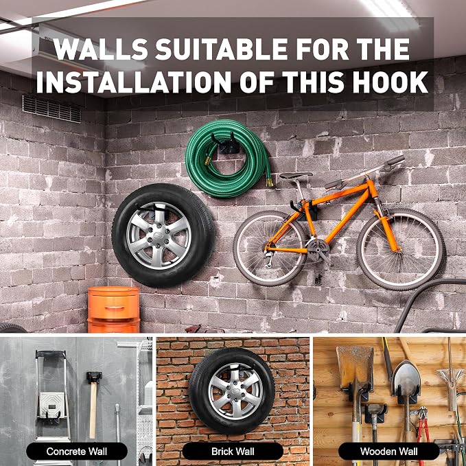 SMART JERRY - Garage Hooks Heavy Duty Tool Organizer │Wall Mount Hooks - Image 6